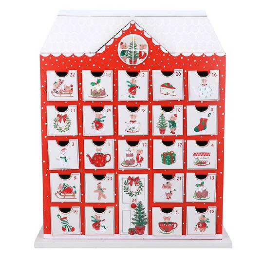 Wood Advent Calendar House, Sally & Alfie 37cm *ETA Nov
